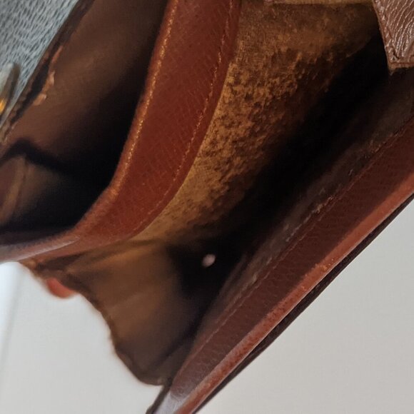 Louis Vuitton LV Authentic Brown Monogram Bi-Fold Coin Purse Designer Logo AS IS - Picture 7 of 10